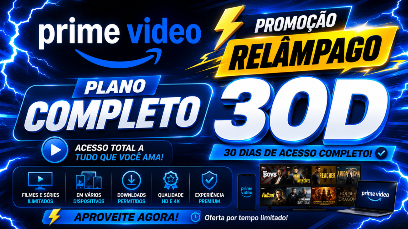 PRIME VIDEO COMPLETA 30D (PROMOÇÃO RELÂMPAGO) ⚡